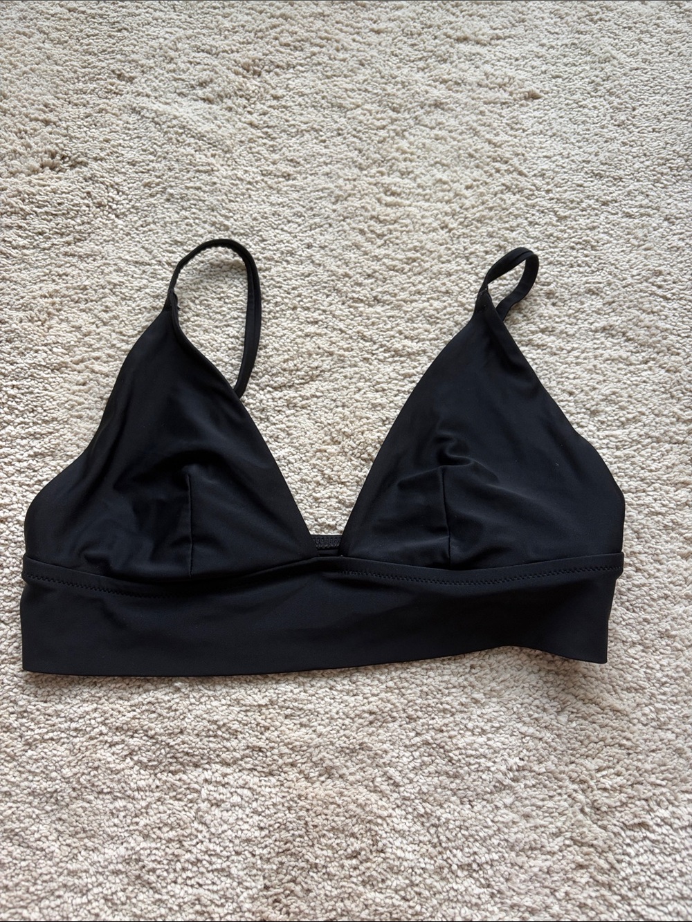 aerie | Black Longline Triangle Bikini Top